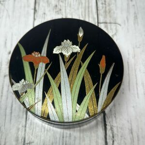 Vintage Otagiri Japan Black Lacquer Coaster Set of 3 with Box